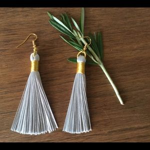 Grey Tassels Earrings 💕